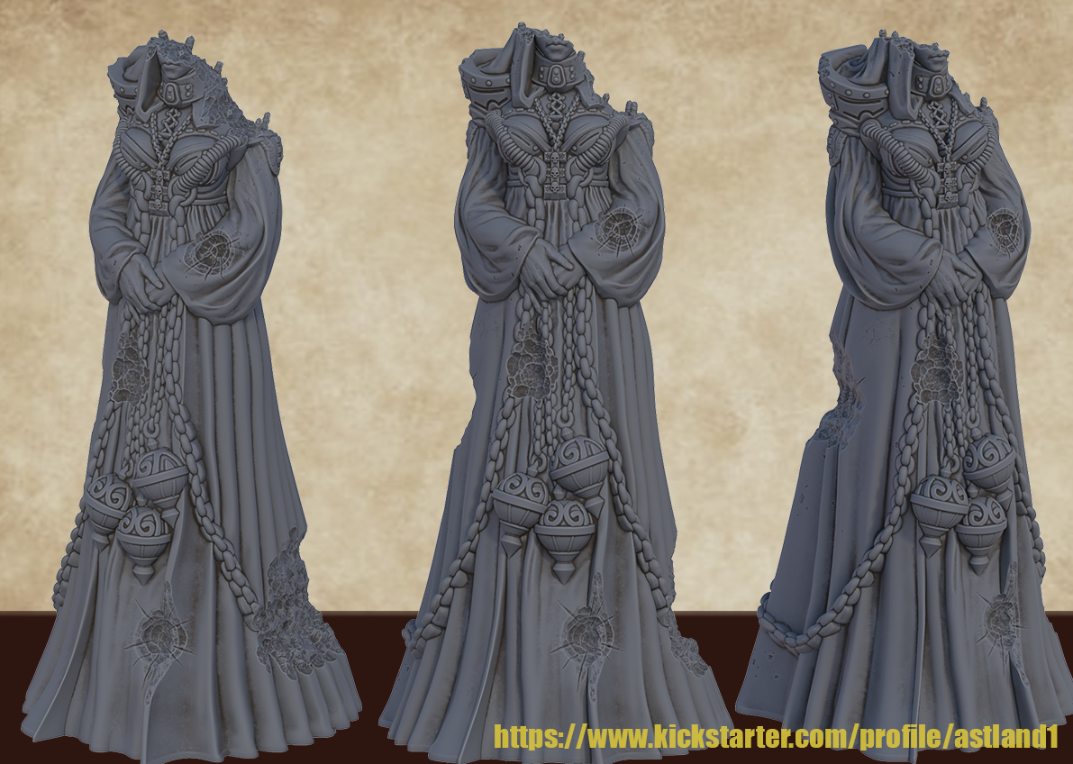 Damaged Grimdark Sci-Fi Statues – Corrupted Resin Terrain for Tabletop Wargaming & Dioramas