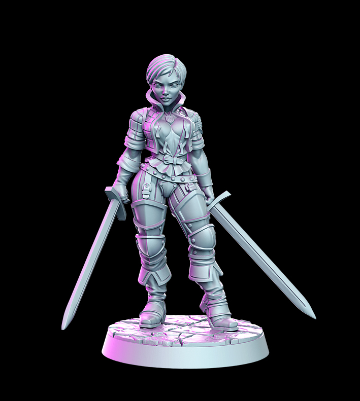 Order of the Iron Lily – Fantasy Female Warrior Miniatures | Resin 3D Printed 28–32mm Scale Models