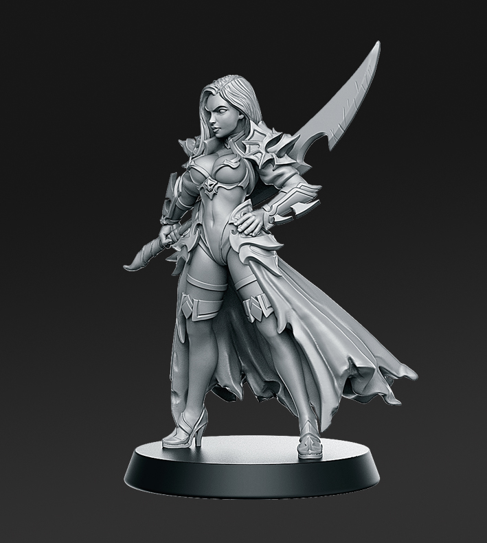 Order of the Iron Lily – Fantasy Female Warrior Miniatures | Resin 3D Printed 28–32mm Scale Models