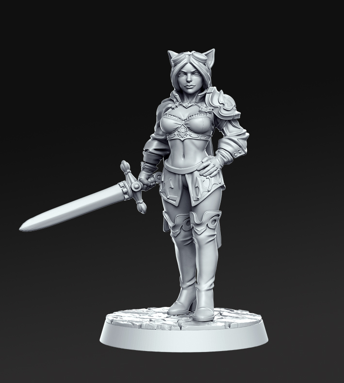 Order of the Iron Lily II – Fantasy Female Miniatures Set | Resin 3D Printed 28–32mm Scale Models