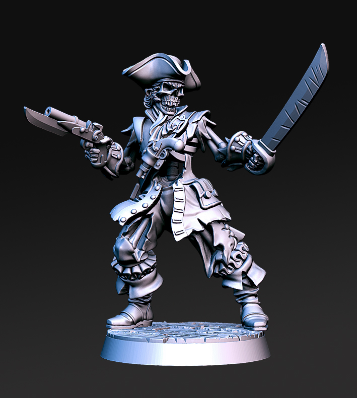 Quidd’s Crew – Pirate Fantasy Miniatures Set | Resin 3D Printed 28–32mm Scale Models