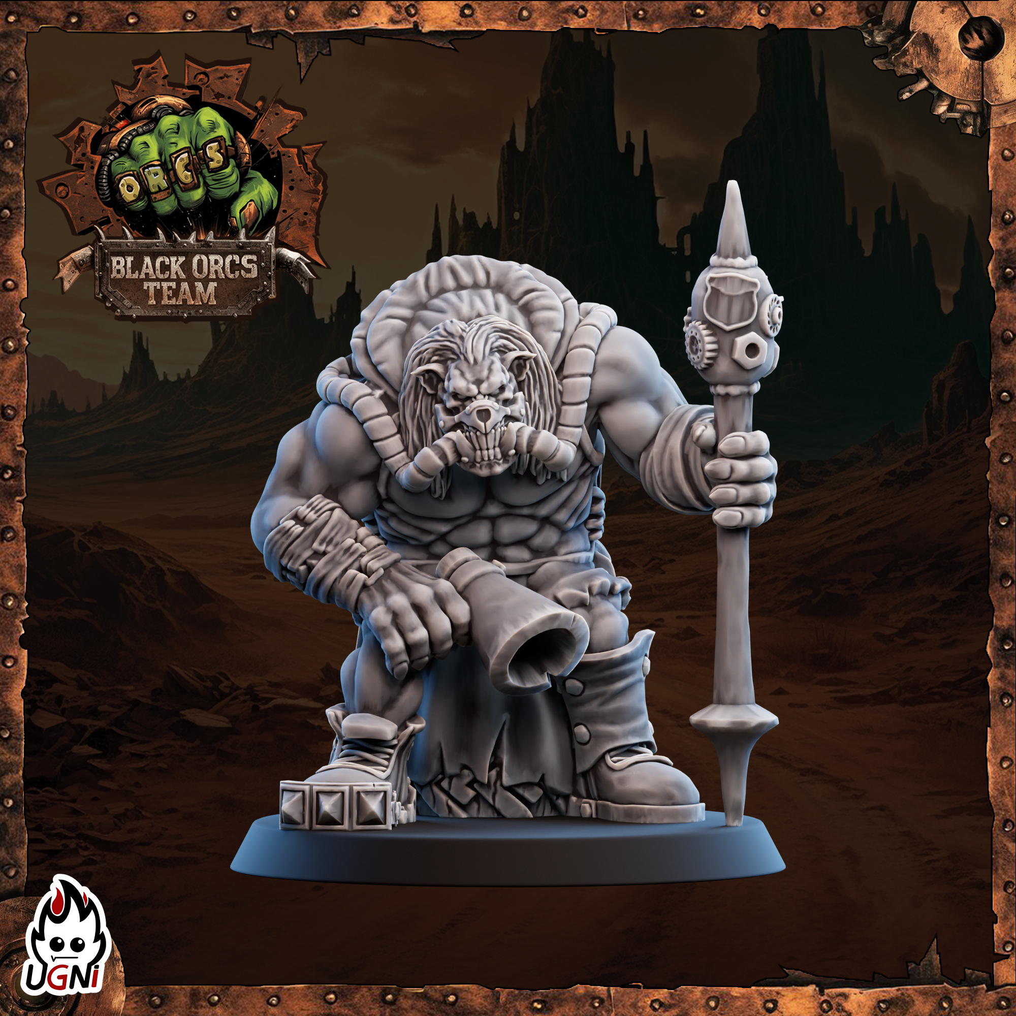 Apocalypse Orc Fantasy Football Support Staff & Star Player – Resin 3D Printed Miniatures