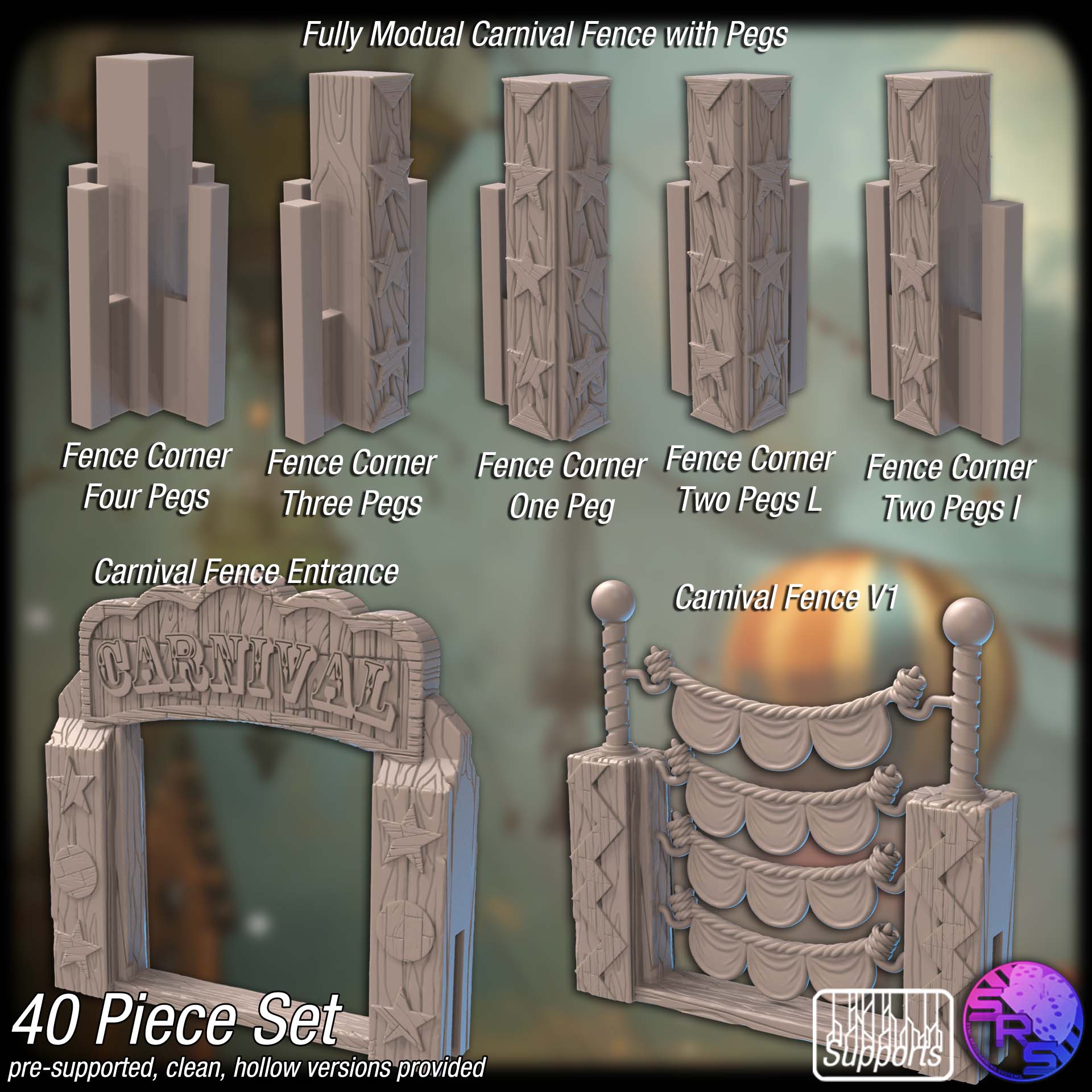 Aetherpoint Carnival Terrain Set – Resin 3D Printed Scenery for Tabletop Gaming & Dioramas