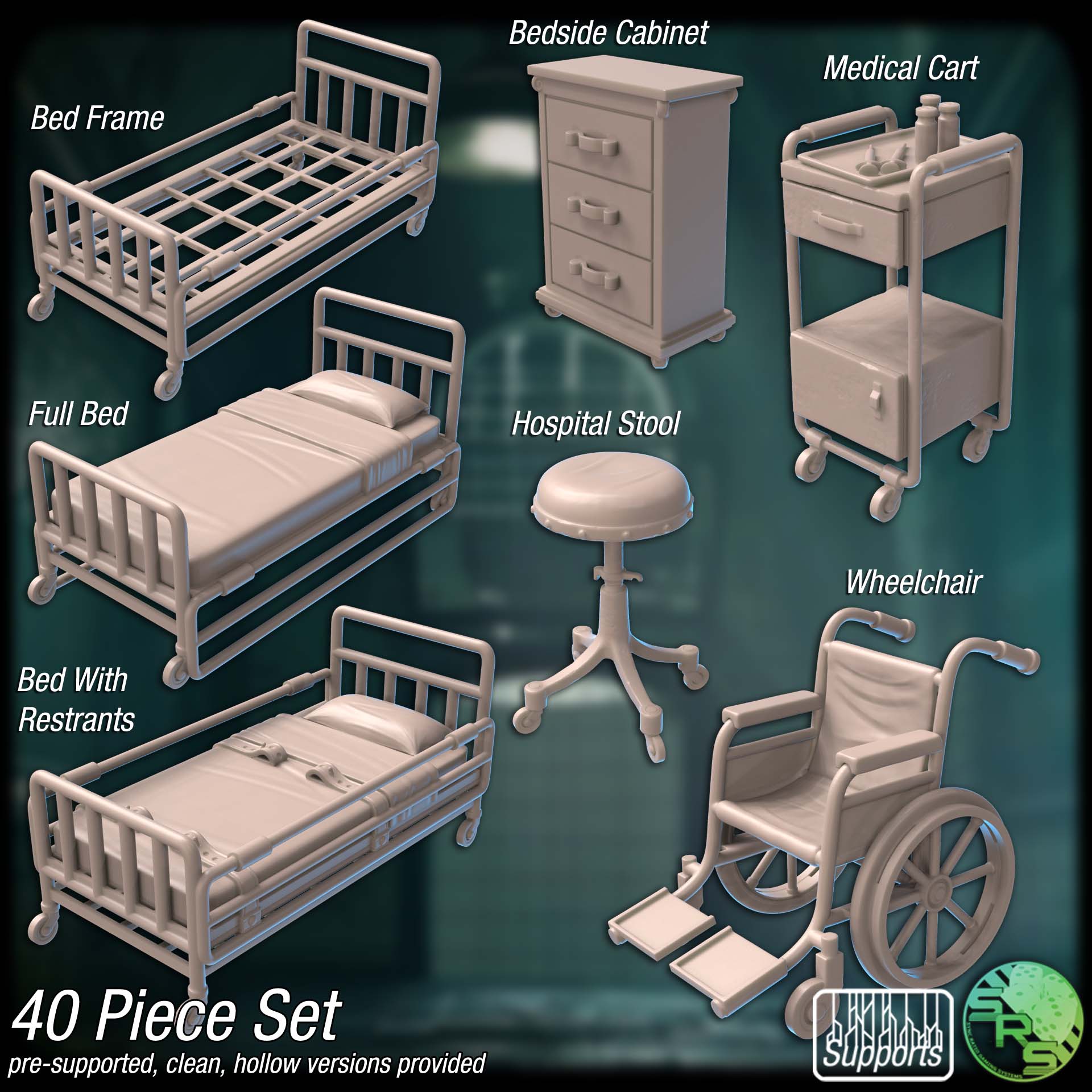 Soulhaven Sanatorium Terrain Set – Resin 3D Printed Scenery for Tabletop Gaming & Dioramas