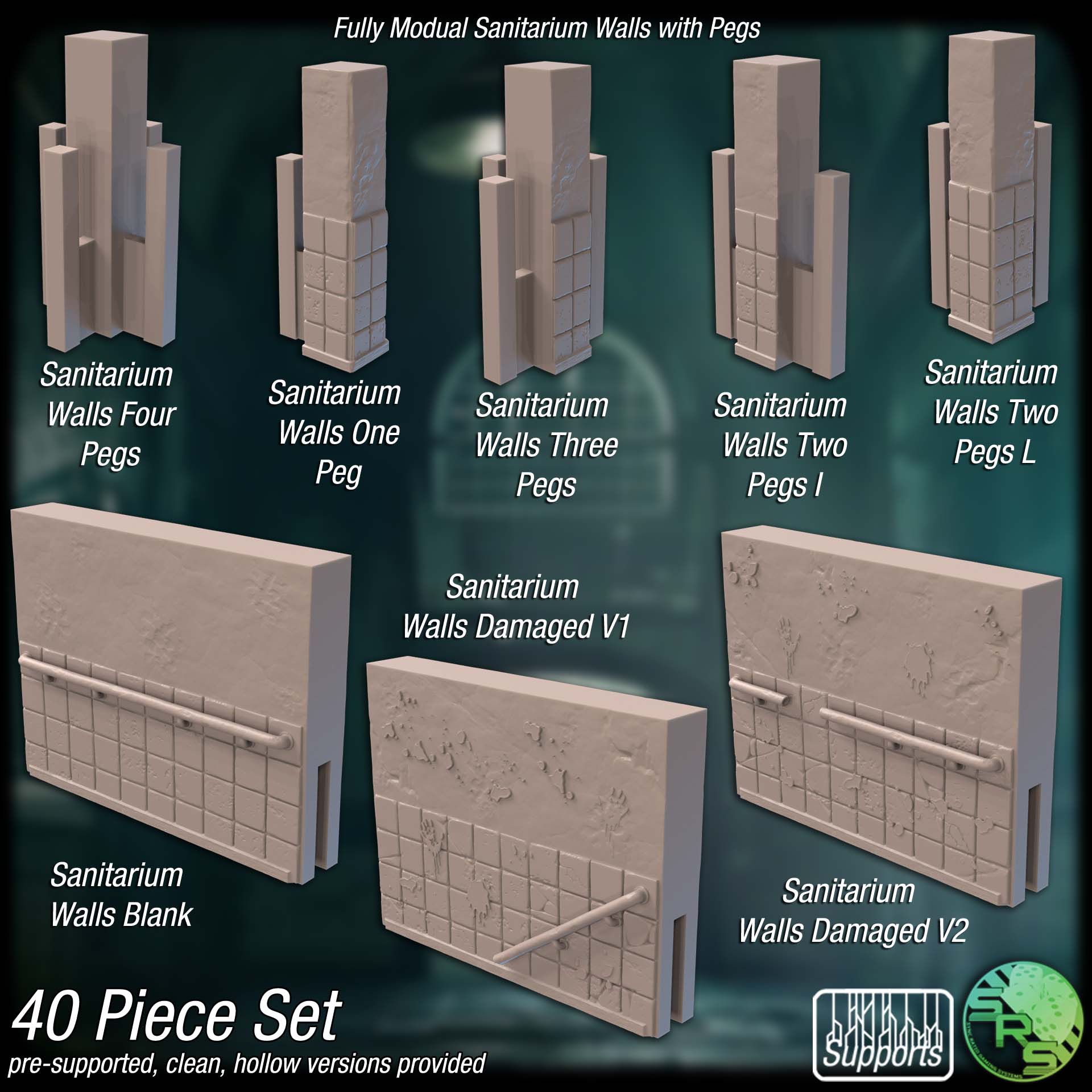 Soulhaven Sanatorium Terrain Set – Resin 3D Printed Scenery for Tabletop Gaming & Dioramas