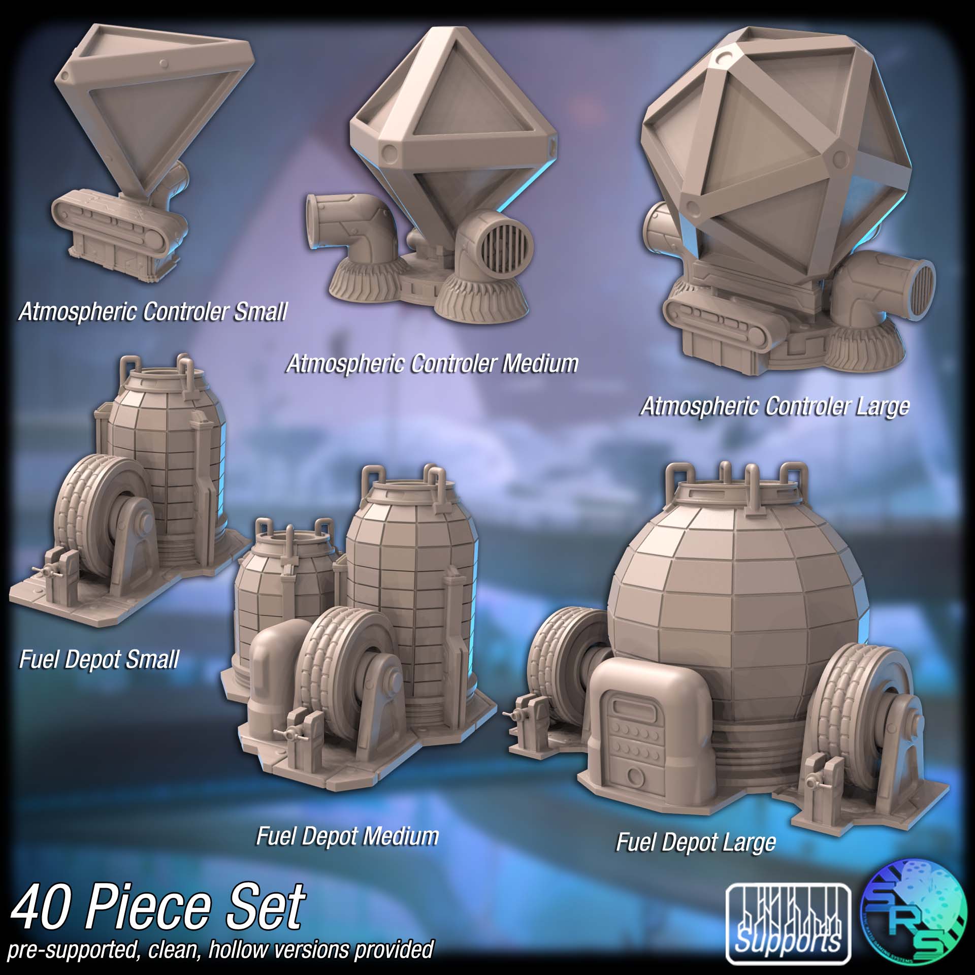 Hyperion Visage Terminal Terrain Set – Resin 3D Printed Sci-Fi Scenery for Tabletop Gaming & Dioramas Spaceport