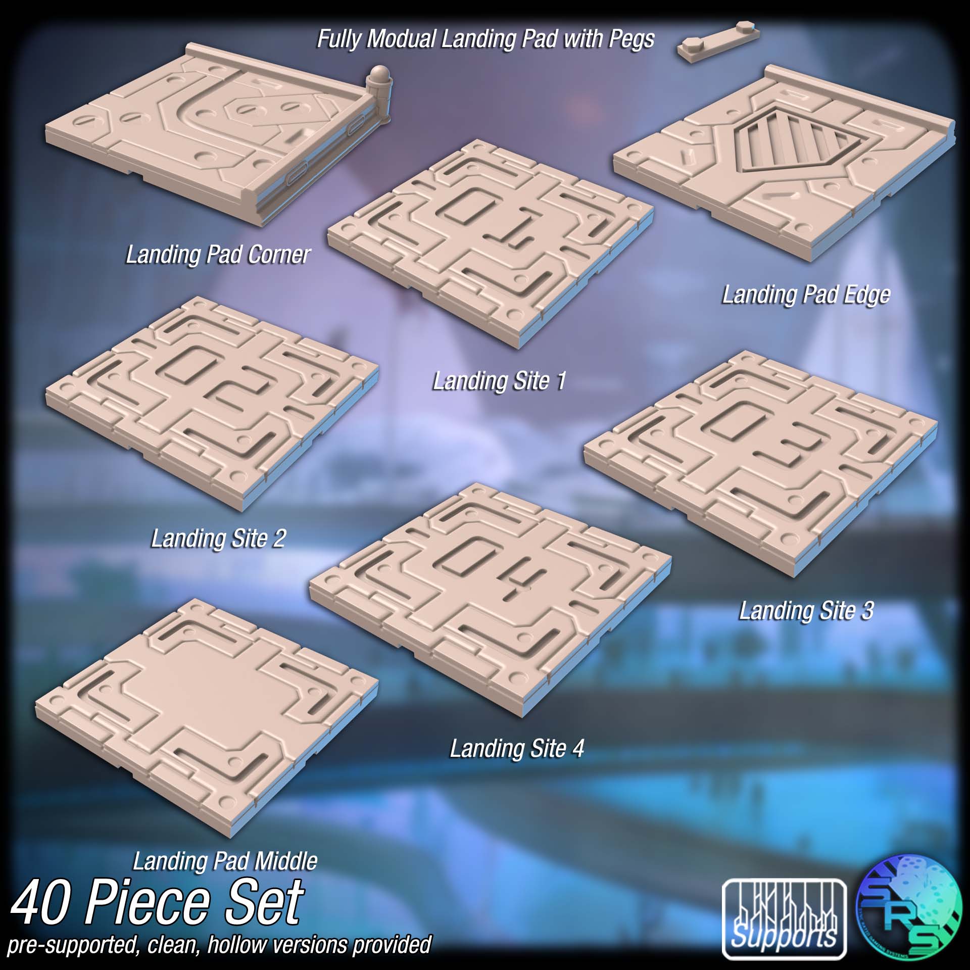Hyperion Visage Terminal Terrain Set – Resin 3D Printed Sci-Fi Scenery for Tabletop Gaming & Dioramas Spaceport