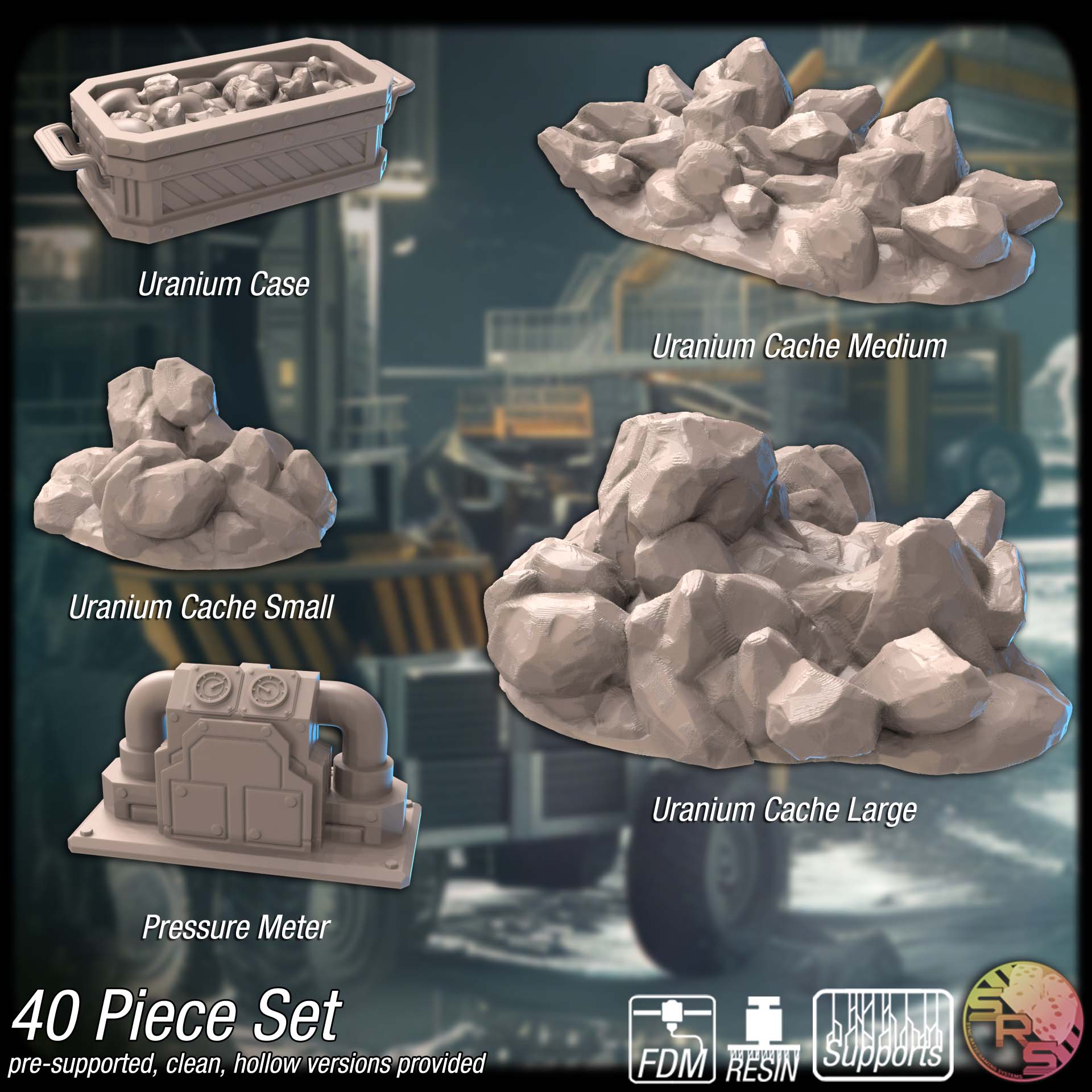 Cyranus B-17 Excavation Zone Terrain Set – Resin 3D Printed Sci-Fi Drill Site Scenery for Tabletop Gaming & Dioramas