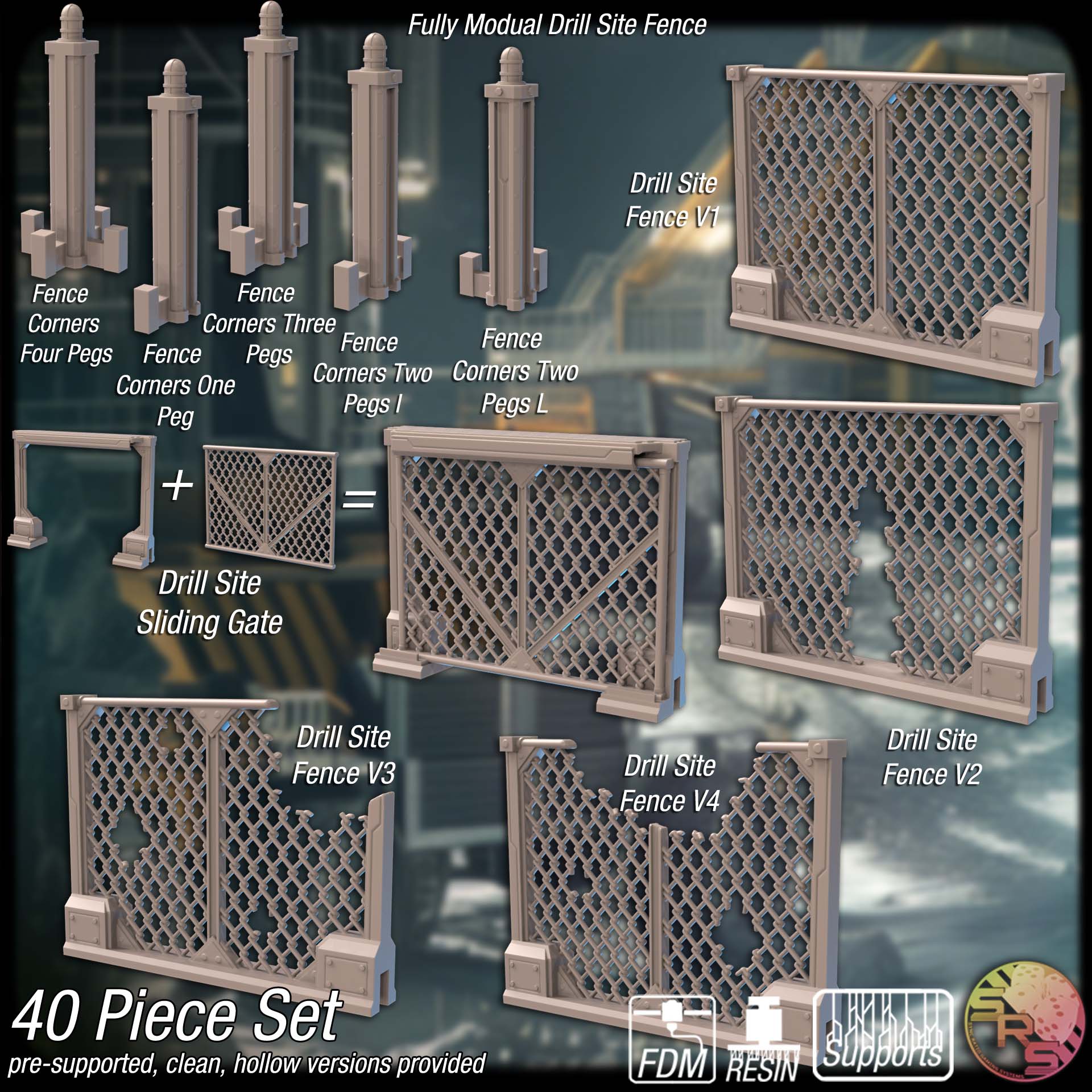 Cyranus B-17 Excavation Zone Terrain Set – Resin 3D Printed Sci-Fi Drill Site Scenery for Tabletop Gaming & Dioramas