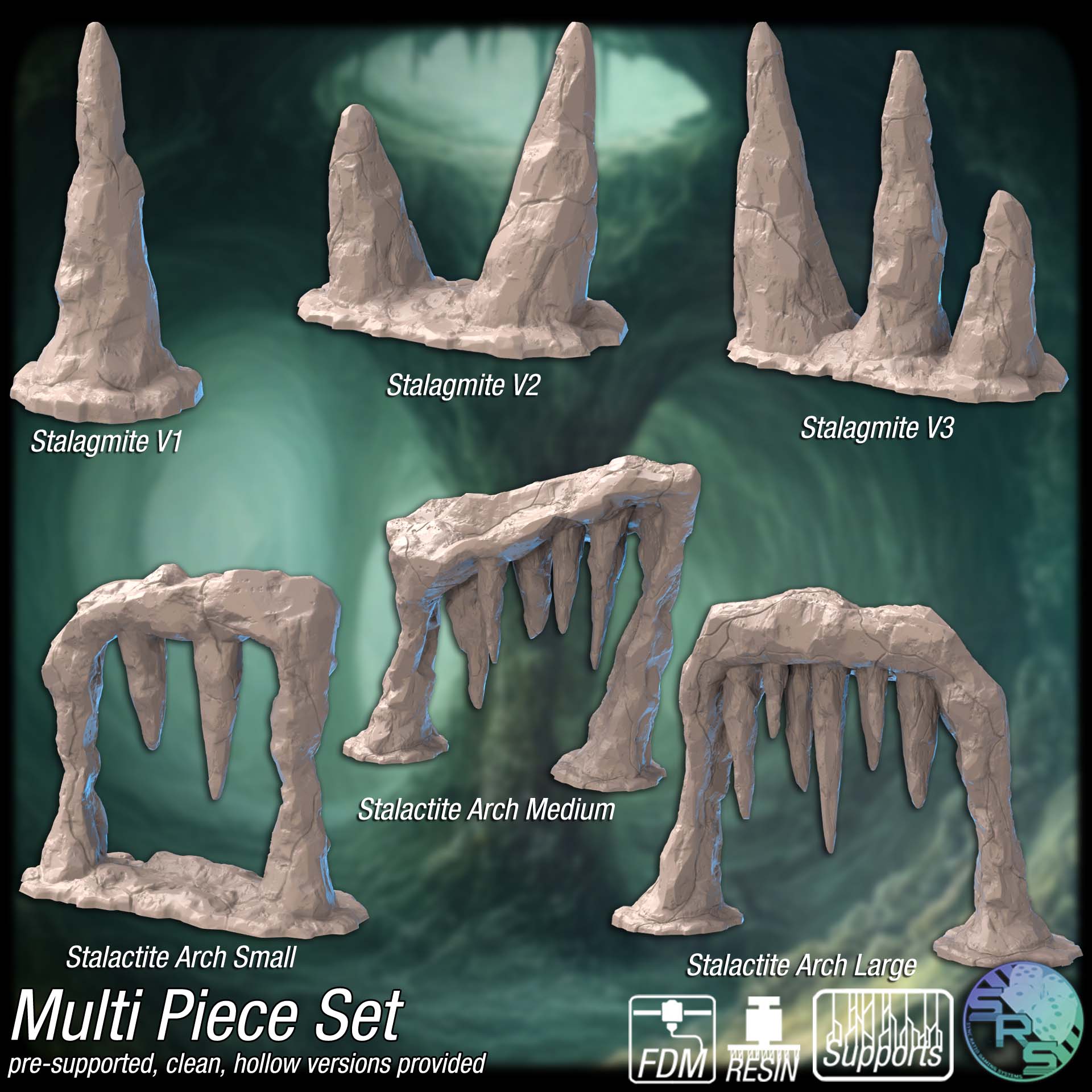 The Valgoreth Penumbra Terrain Set – Resin 3D Printed Underdark Scenery for Tabletop Gaming & Dioramas