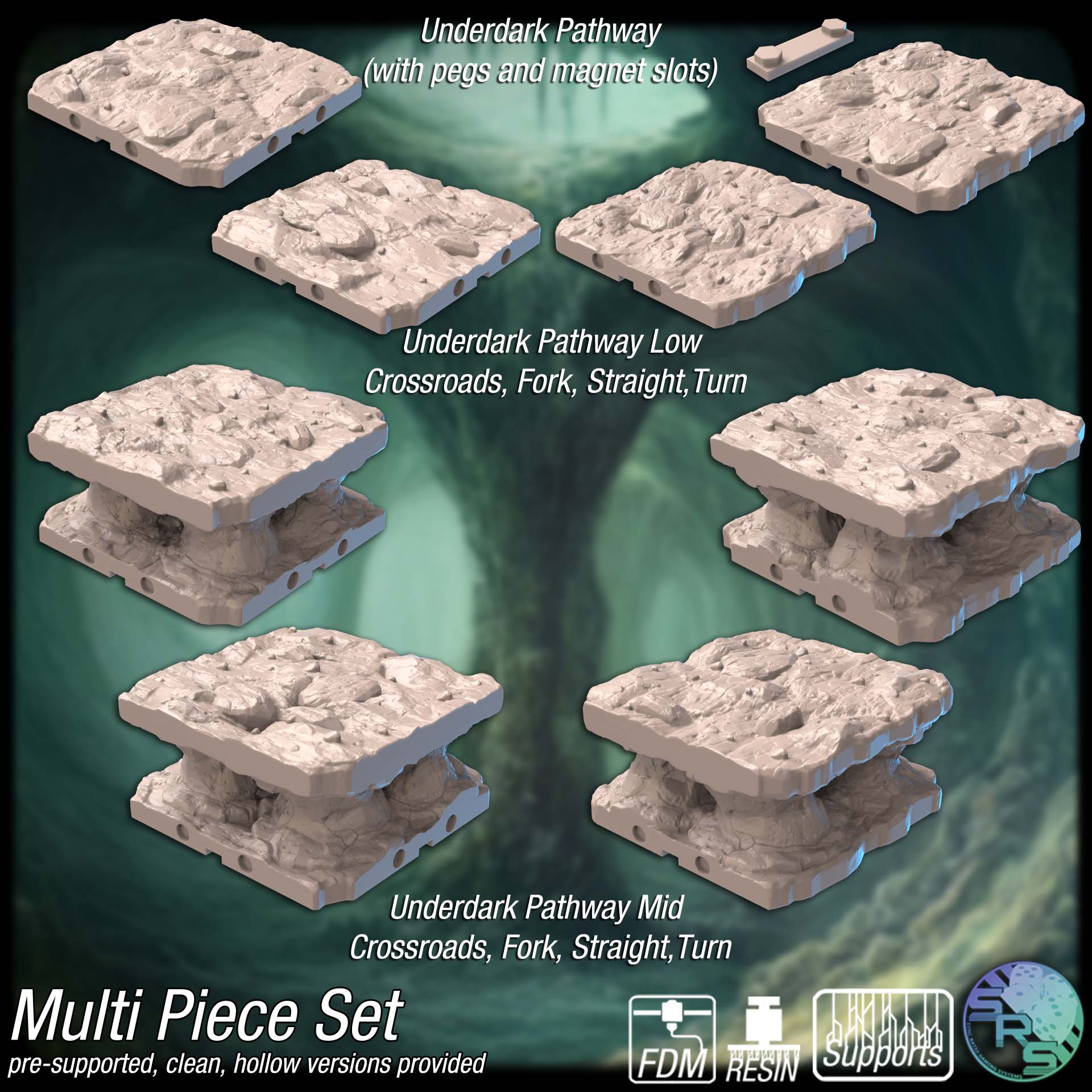 The Valgoreth Penumbra Terrain Set – Resin 3D Printed Underdark Scenery for Tabletop Gaming & Dioramas