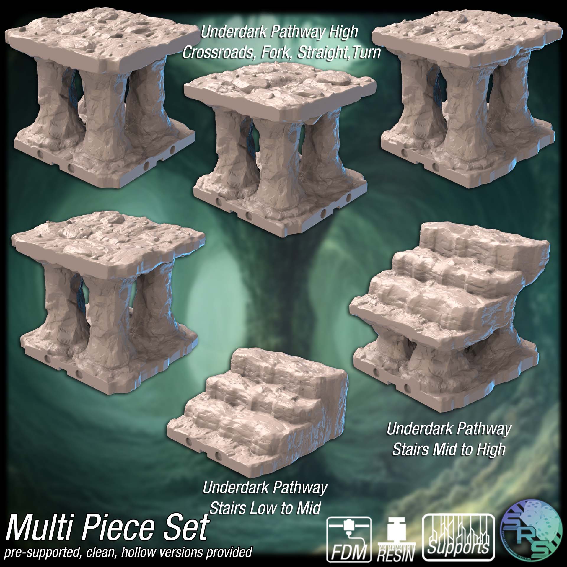 The Valgoreth Penumbra Terrain Set – Resin 3D Printed Underdark Scenery for Tabletop Gaming & Dioramas