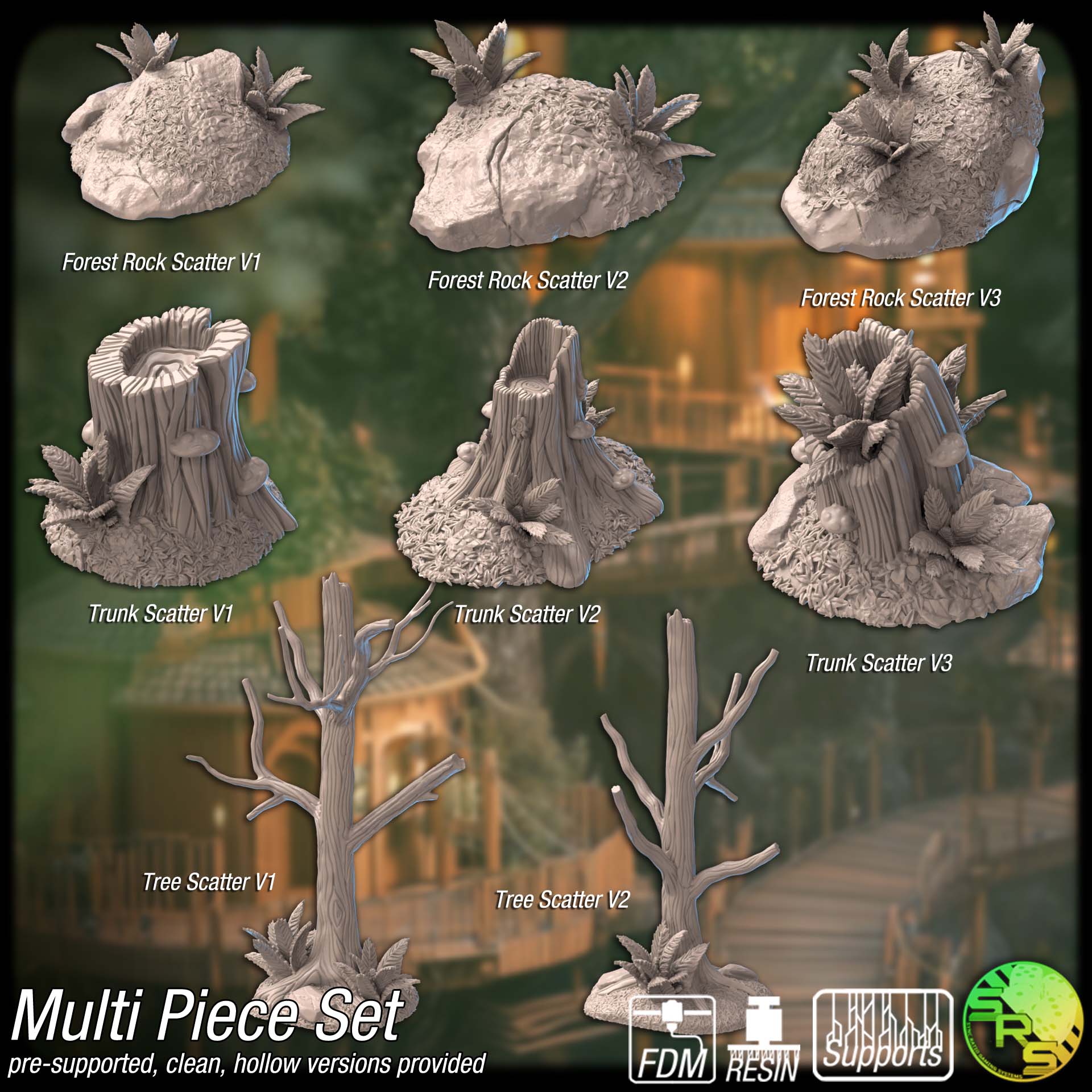 Branchloft Haven Terrain Set – Resin 3D Printed Forest Village Scenery for Tabletop Gaming & Dioramas