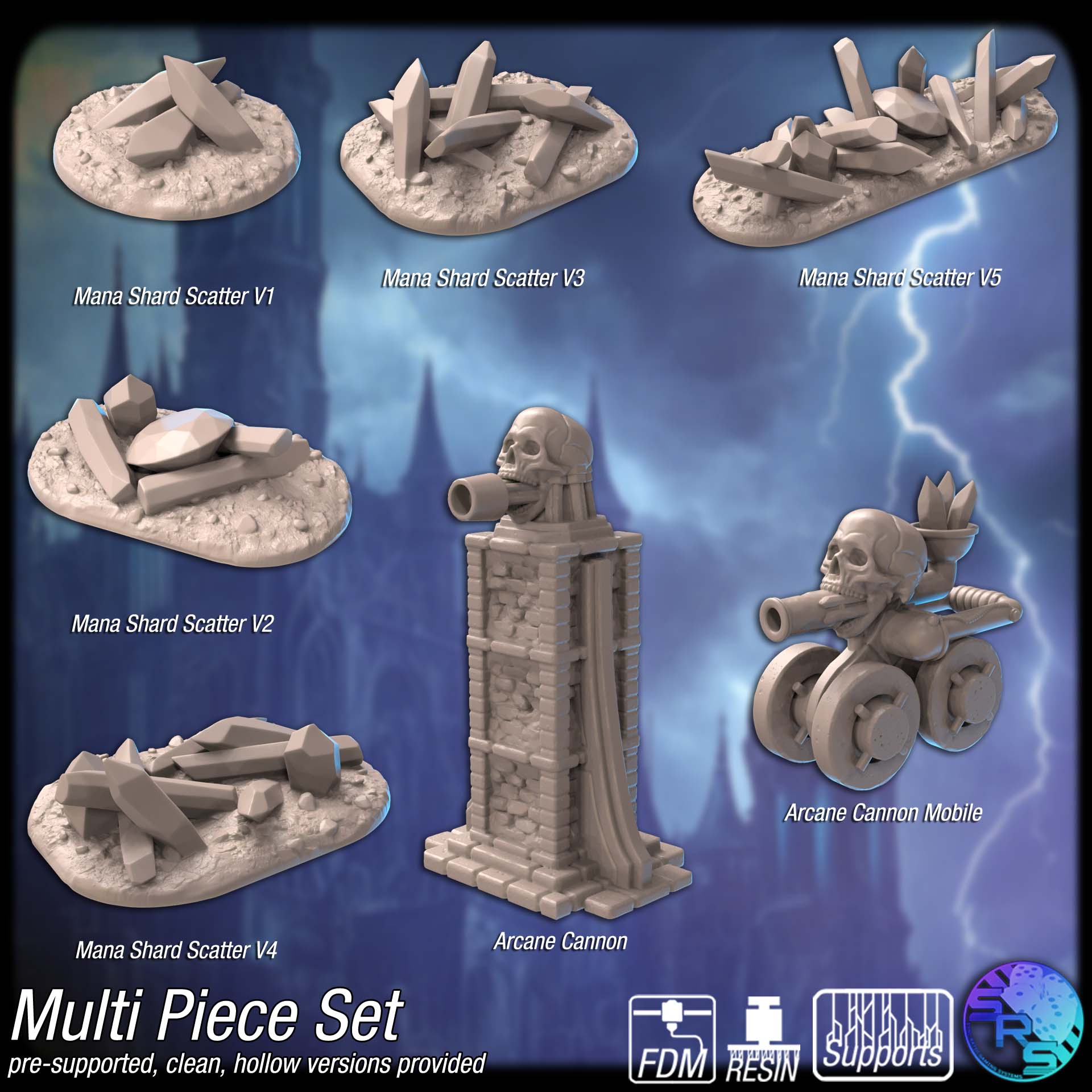 Malefic Hexspires Terrain Set – Resin & PLA 3D Printed Wizard Tower Scenery for Tabletop Gaming & Dioramas