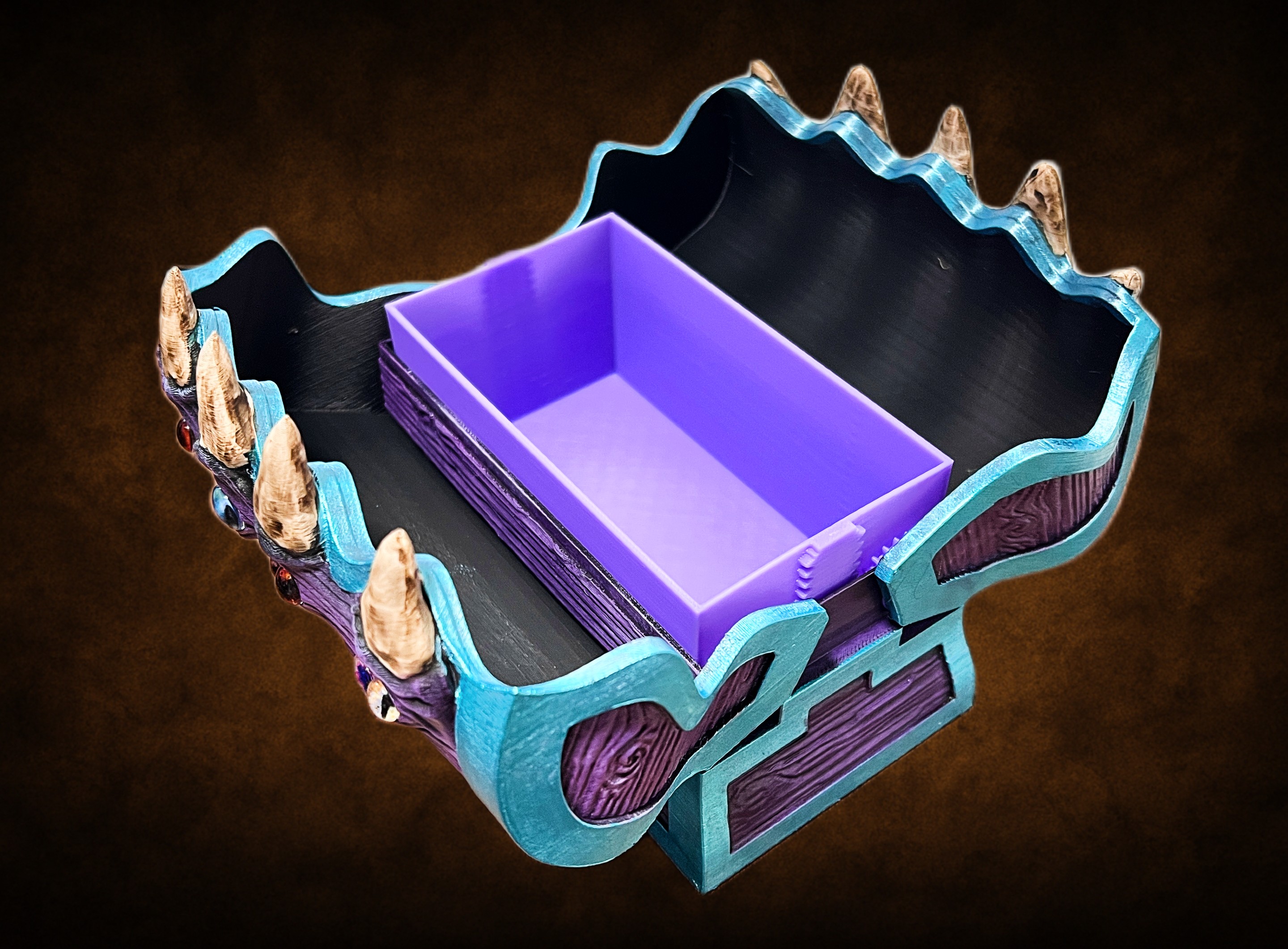 Mimic Dice Storage Chest – Fantasy-Themed 3D Printed Box for Cards, Dice & RPG Accessories