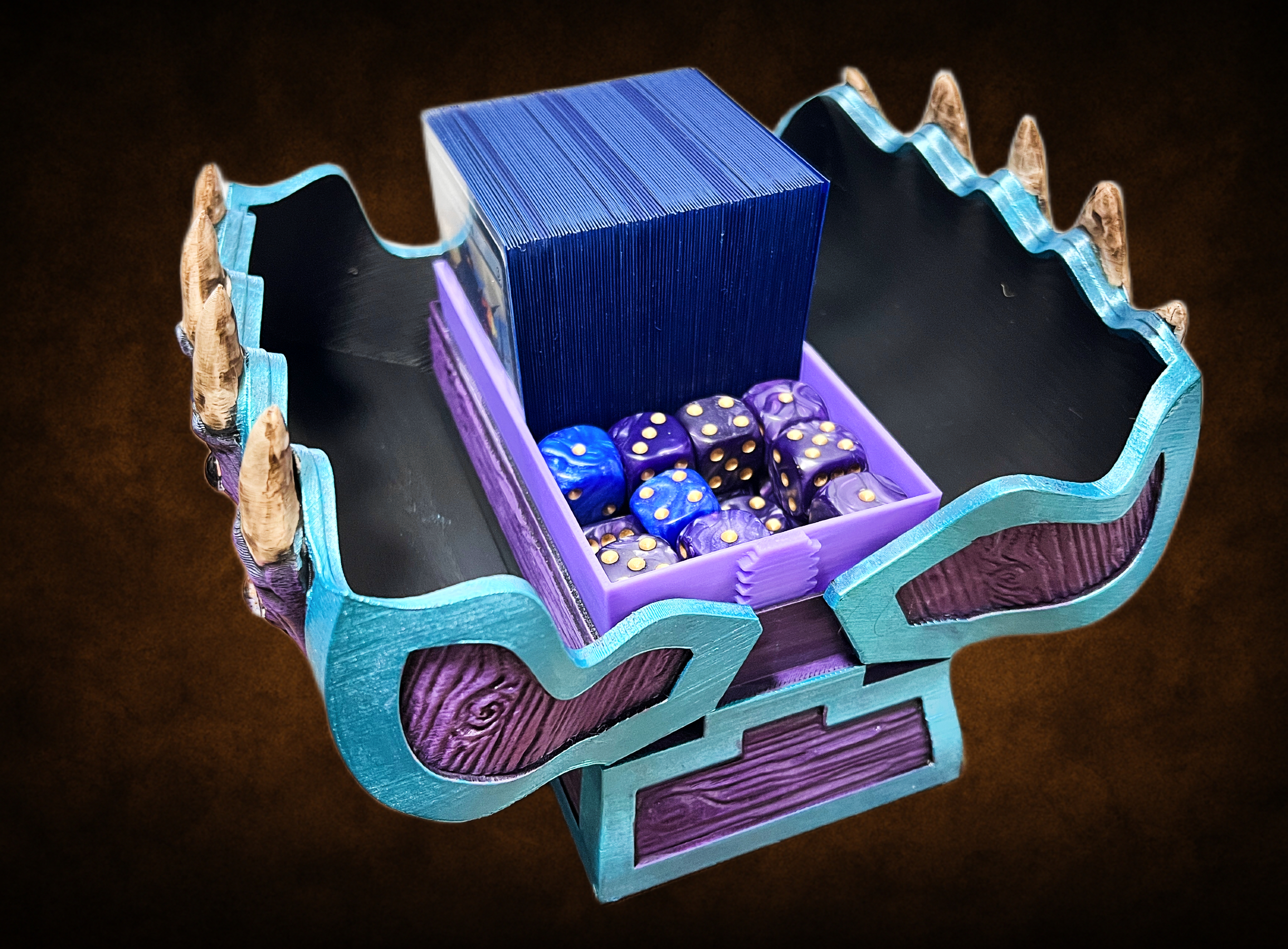 Mimic Dice Storage Chest – Fantasy-Themed 3D Printed Box for Cards, Dice & RPG Accessories