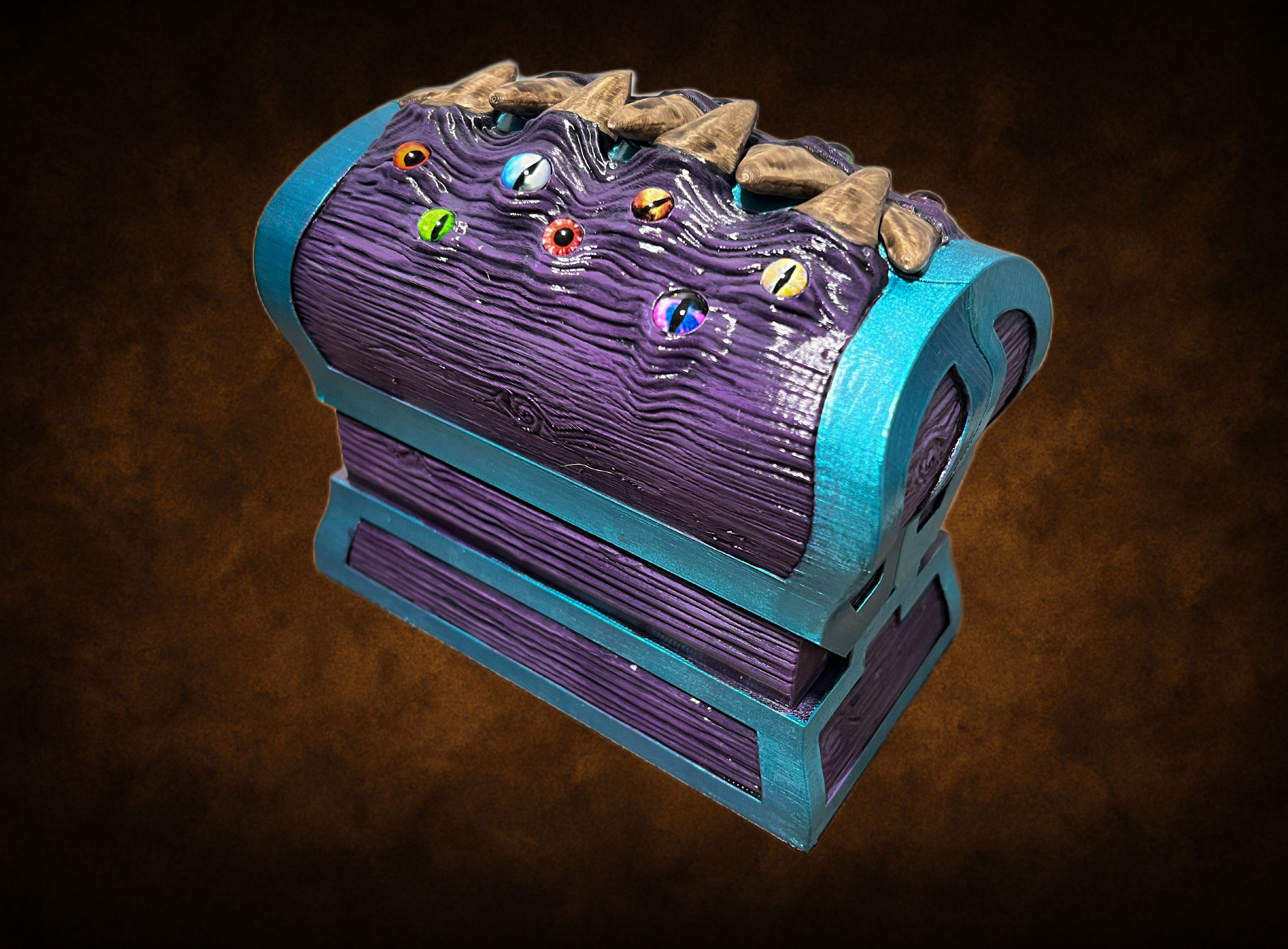 Mimic Dice Storage Chest – Fantasy-Themed 3D Printed Box for Cards, Dice & RPG Accessories