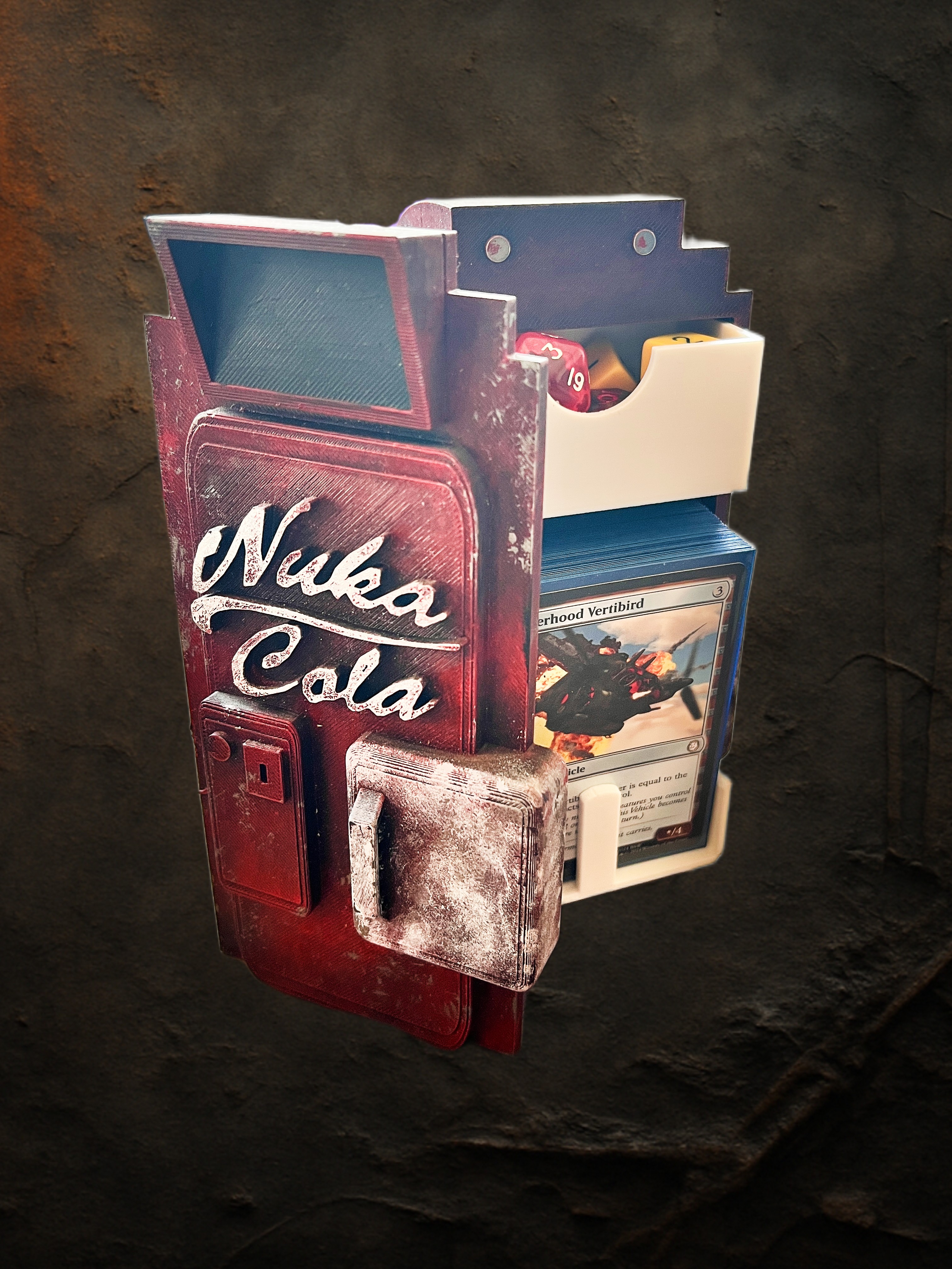 Retro Wasteland Vending Machine Deck Box – Hand Painted MTG Commander Storage | 3D Printed PLA