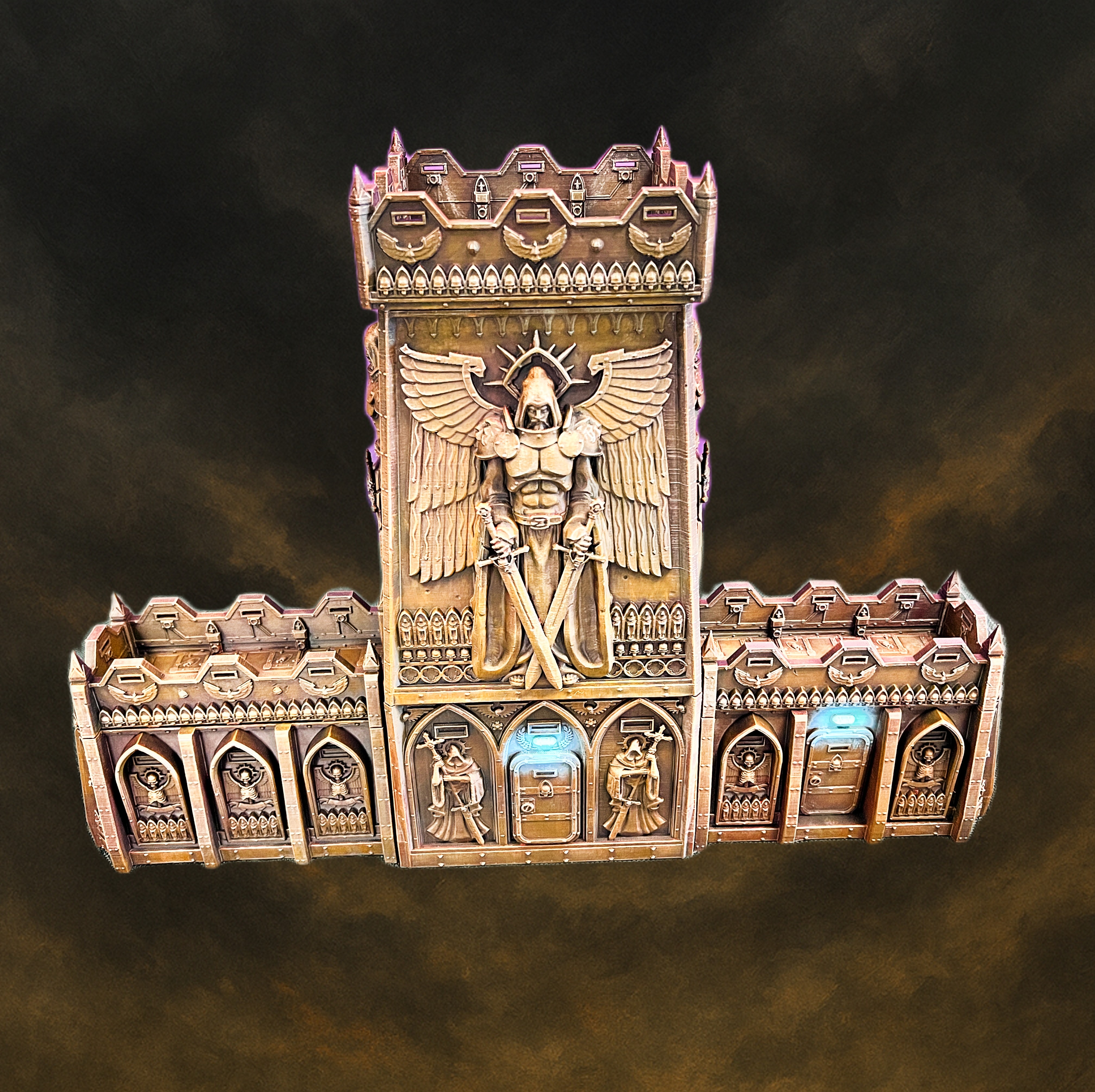 Modular Grimdark Fortress – Large Scale Terrain & Storage Set for 28–32mm Wargames | Painted or Unpainted PLA Scenery