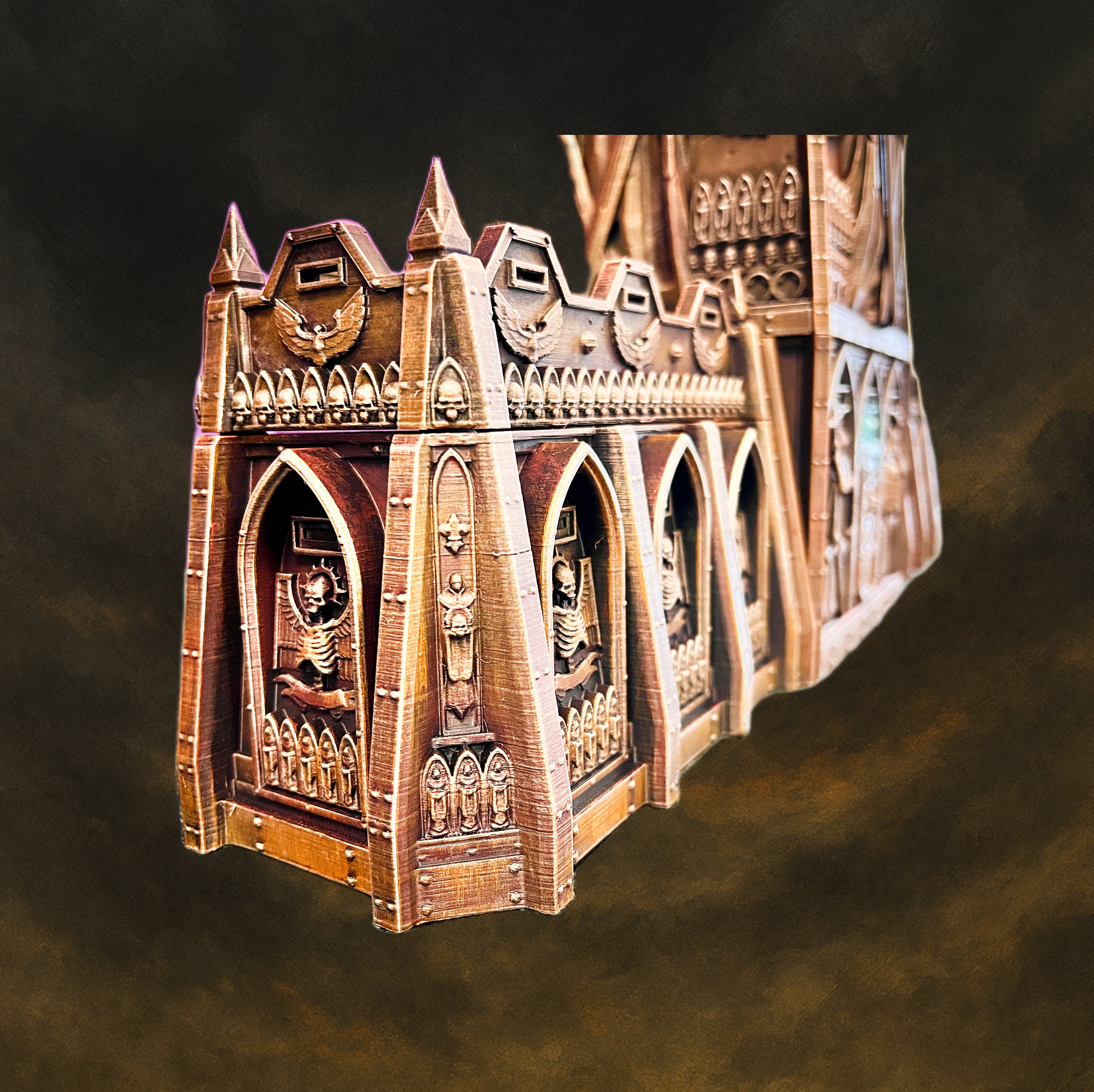 Modular Grimdark Fortress – Large Scale Terrain & Storage Set for 28–32mm Wargames | Painted or Unpainted PLA Scenery