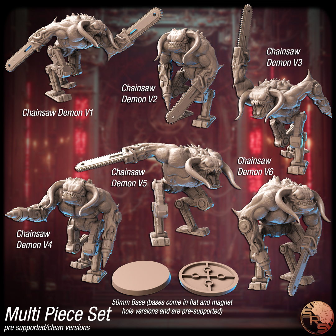 Zamrodaen Cyberfiends Encounter Pack – Resin 3D Printed Cyber-Demons & Soldiers for Tabletop RPGs & Wargames