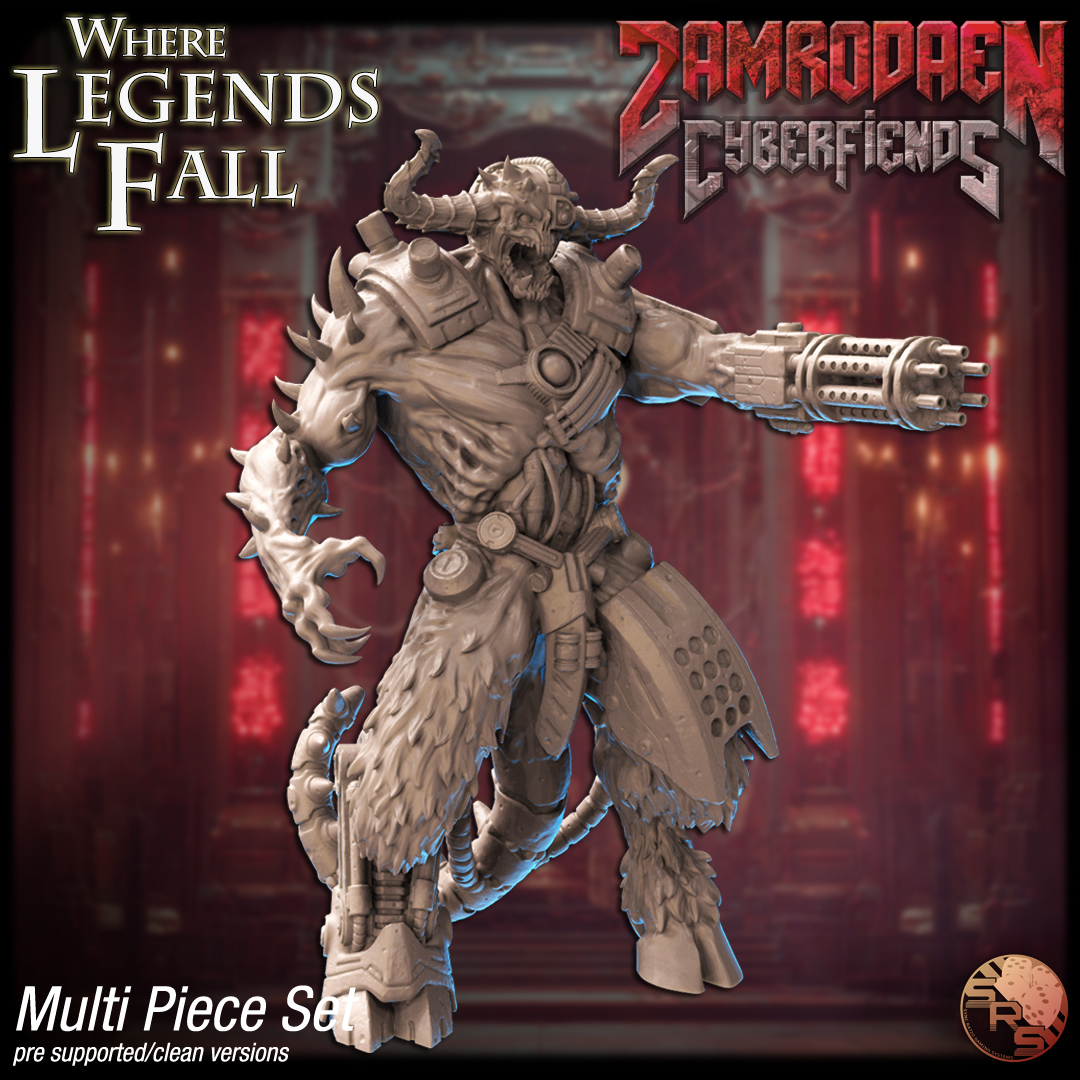 Zamrodaen Cyberfiends Encounter Pack – Resin 3D Printed Cyber-Demons & Soldiers for Tabletop RPGs & Wargames