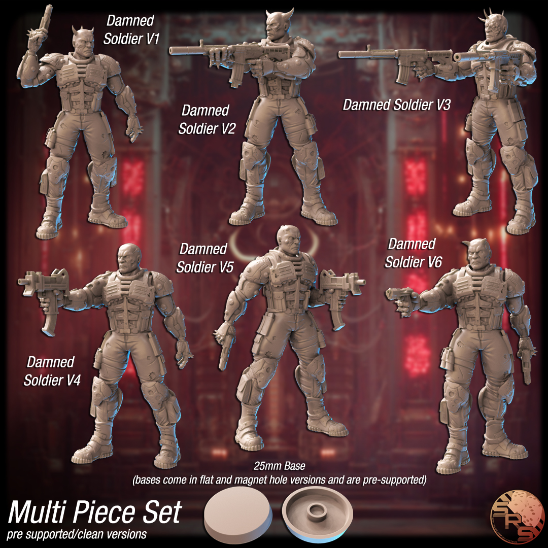Zamrodaen Cyberfiends Encounter Pack – Resin 3D Printed Cyber-Demons & Soldiers for Tabletop RPGs & Wargames