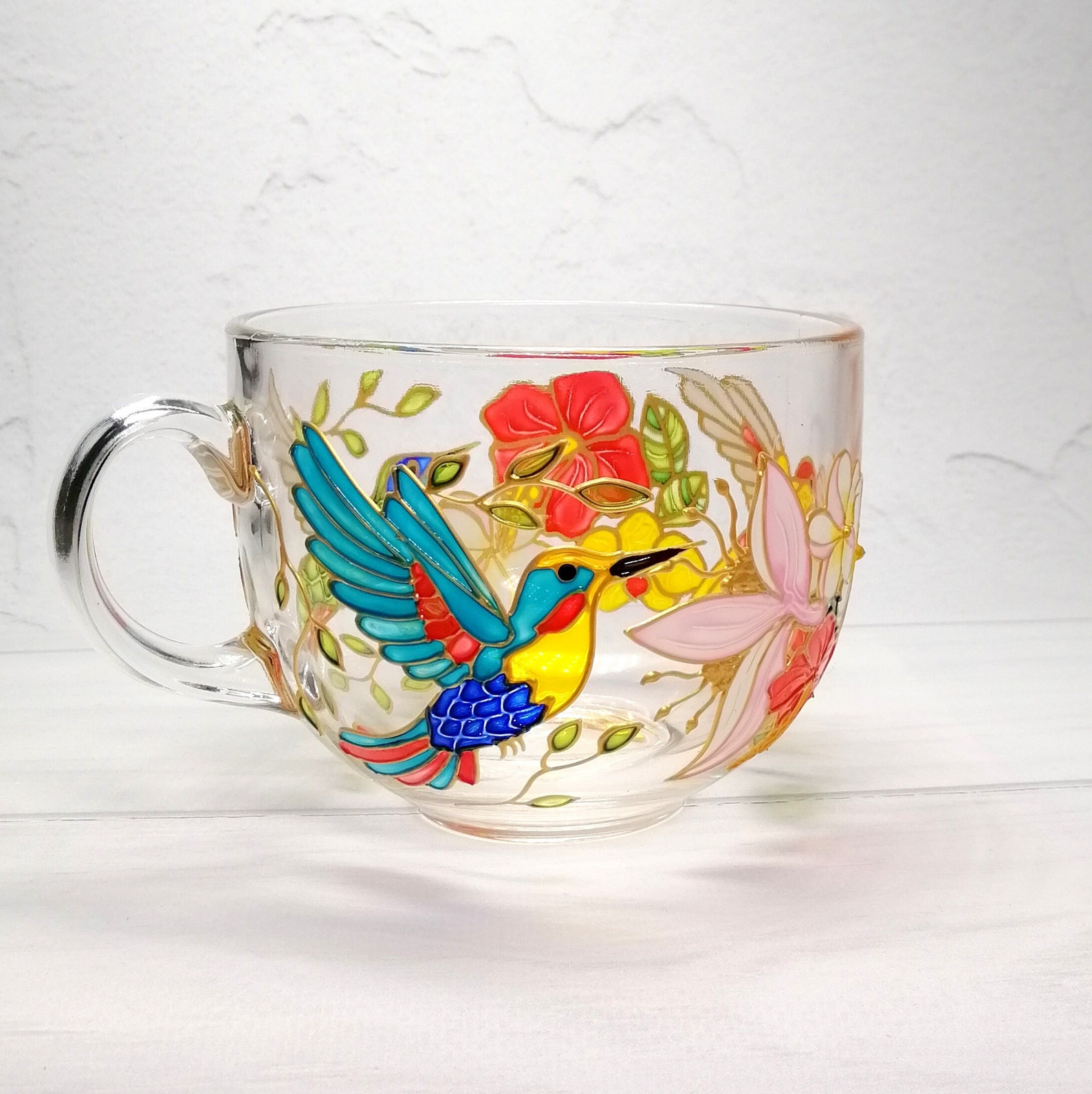 Hummingbird Mug handmade Personalized Hummingbird Gifts for Women, Bird Coffee Mug, Anniversary Gifts for wife, Christmas Gifts for her