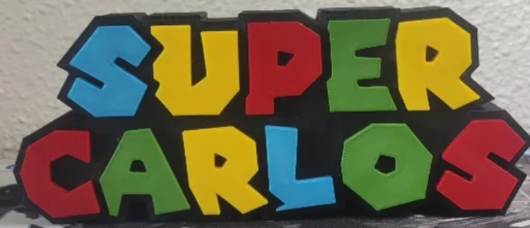 Cartel con nombre personalizado estilo Super Mario
