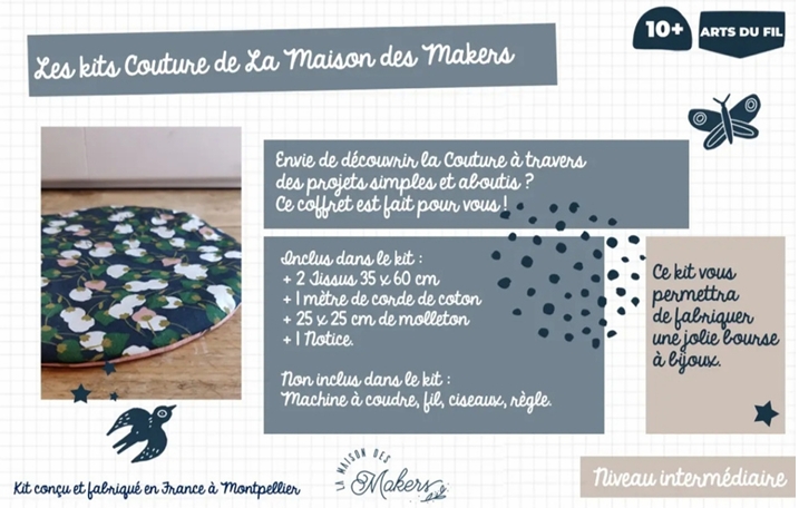 🧵 Kit Couture – Bourse à Bijoux par La Maison des Makers
