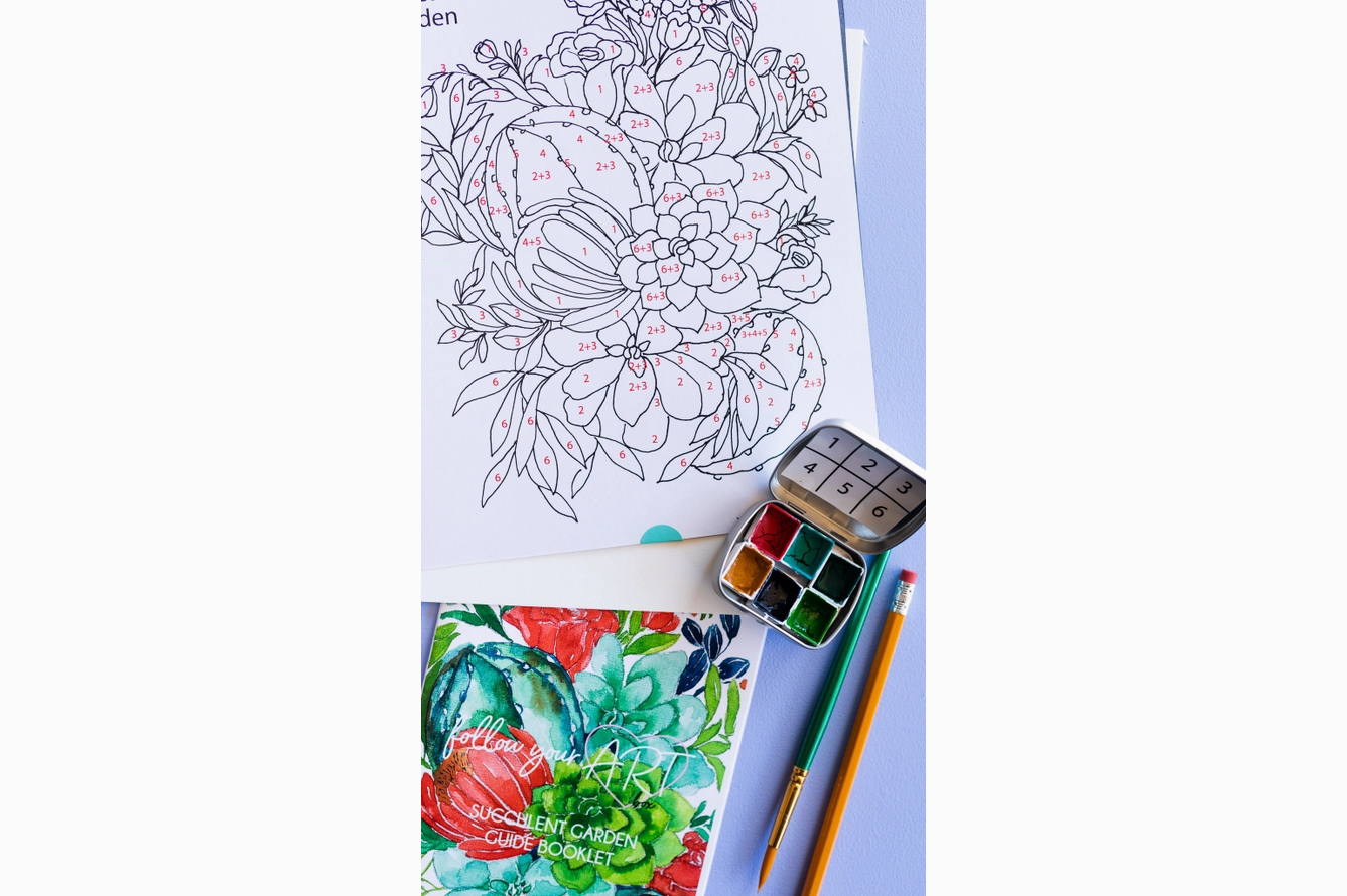 Kit d'aquarelle Succulent Garden