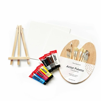 🎨 Kit Peinture DIY “Mora” – Couleurs Primaires avec Chevalet et Toiles
