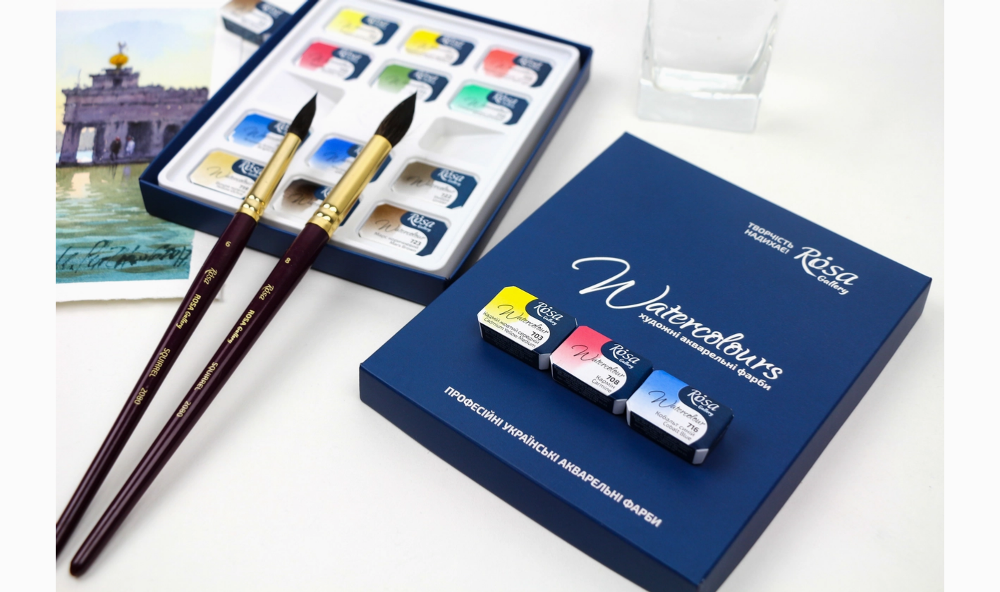 Boîte d'aquarelles professionnelles rosa