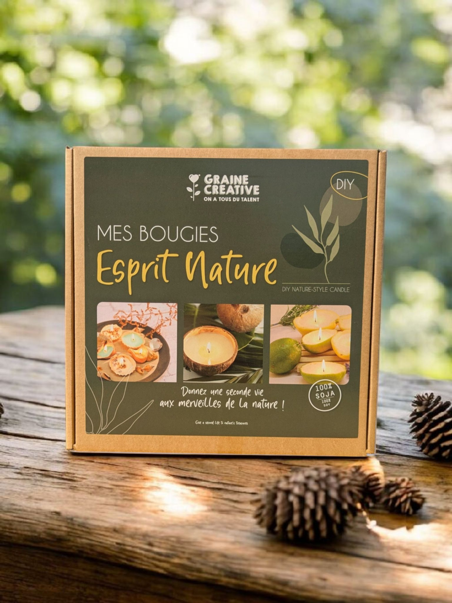 🕯️ Kit DIY Bougies Esprit Nature – Graine Créative