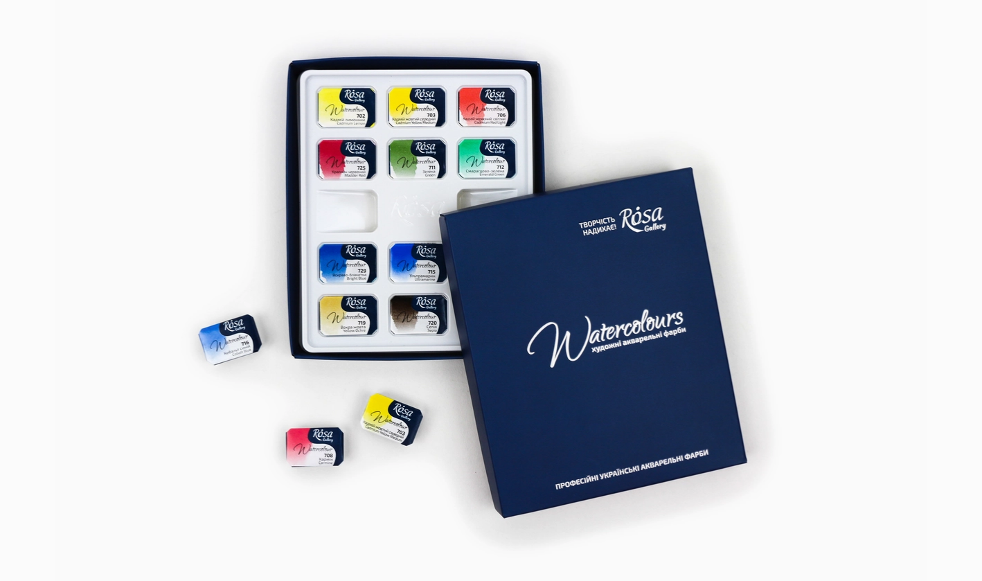 Boîte d'aquarelles professionnelles rosa