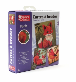 🌿 Kit Cartes à Broder – Forêt 
