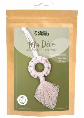 🌿 Kit Macramé Pompon – Graine Créative