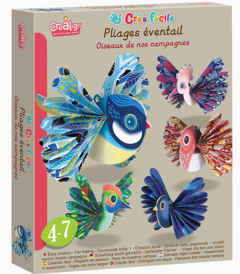 pliage eventail  oiseaux de nos campagnes