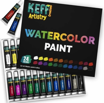 🎨 Set de 24 Aquarelles en Tubes – Keff Artistry Creations