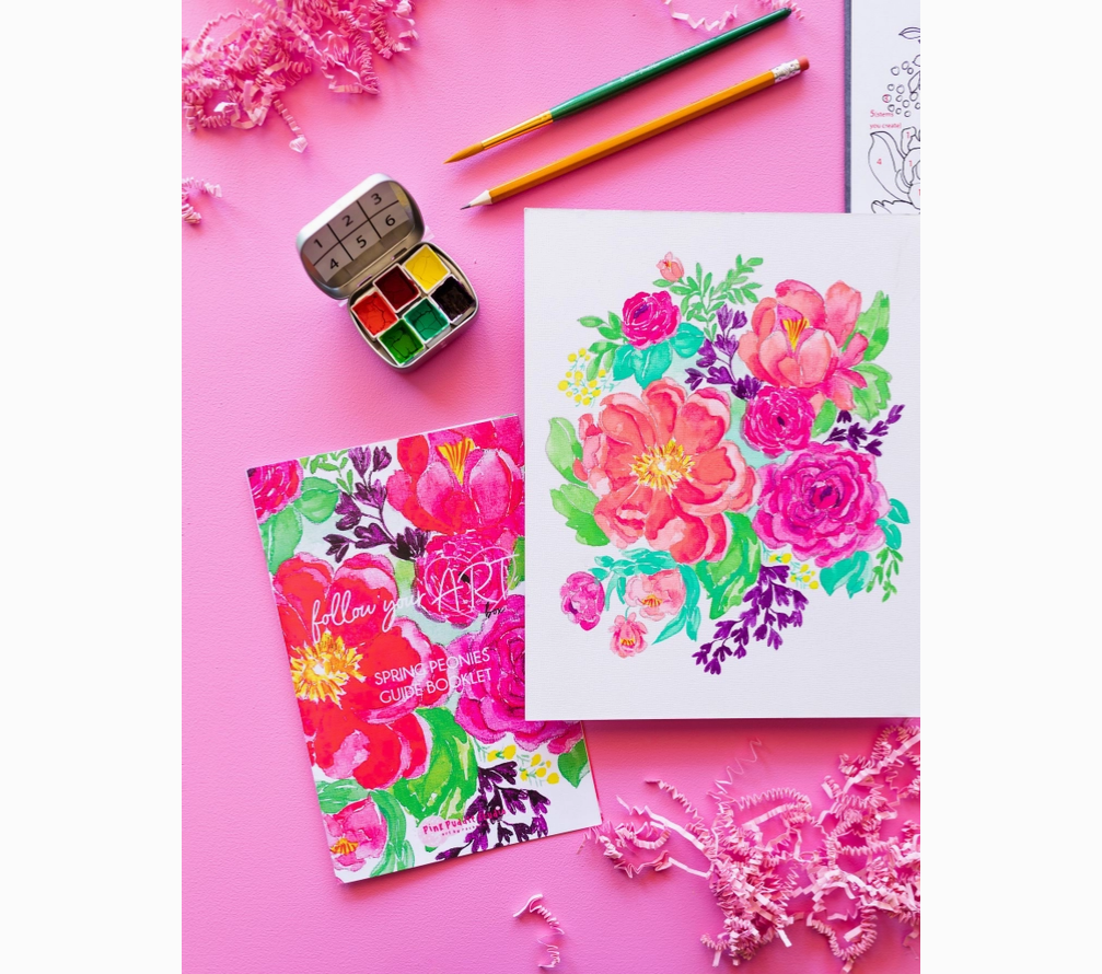 Kit de bricolage à l'aquarelle Spring Peonies Flower by Number