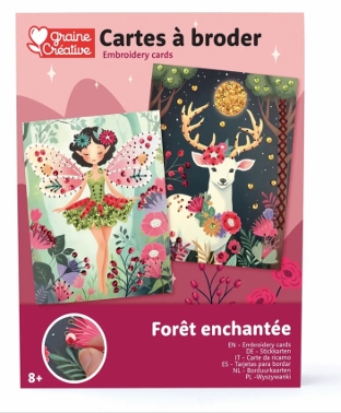 ✨ Kit Cartes à Broder – Forêt Enchantée
