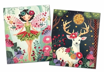 ✨ Kit Cartes à Broder – Forêt Enchantée