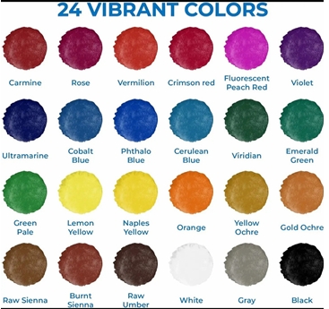 🎨 Set de 24 Aquarelles en Tubes – Keff Artistry Creations