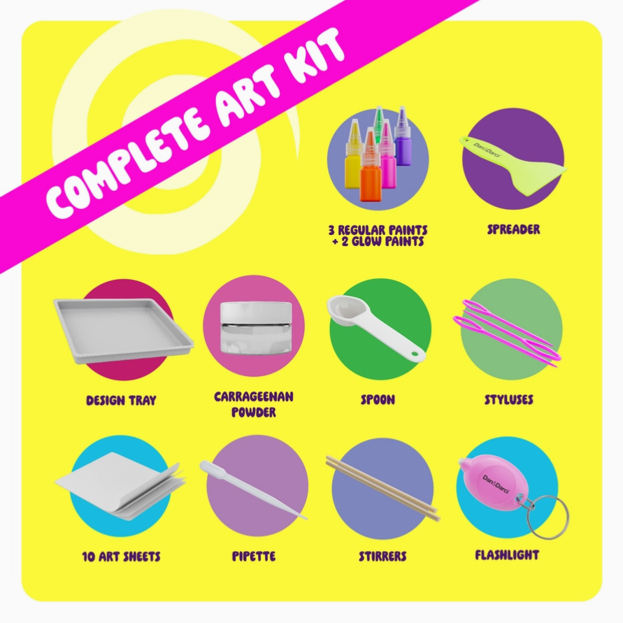 Peinture marbrée phosphorescente