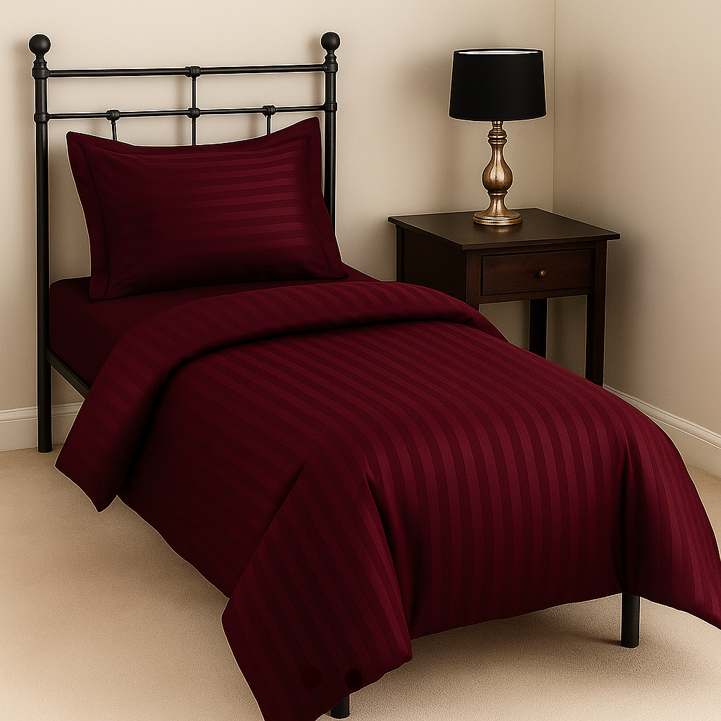 Parure de drap housse satinée – Bordeaux