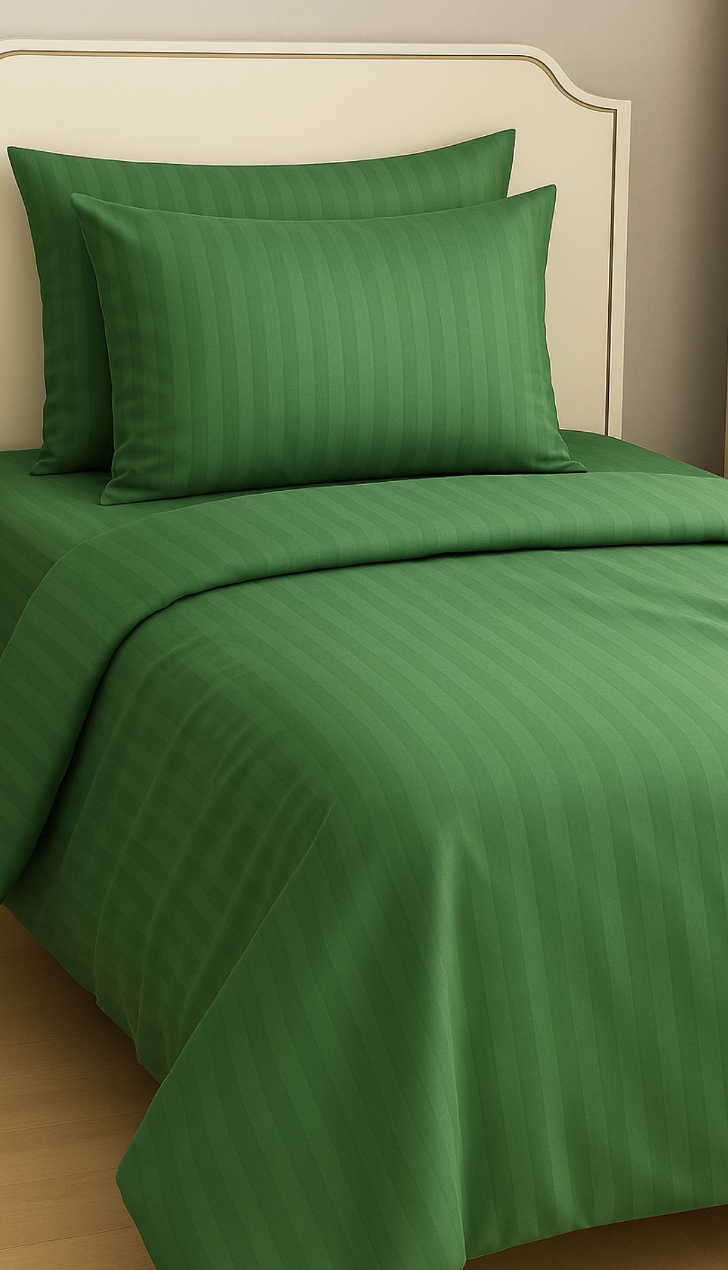 Parure de draps satinée vert-Élégance naturelle 