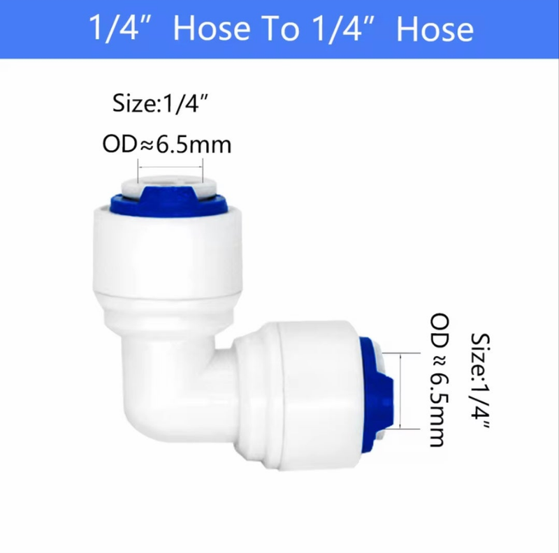 1/4" to 1/4" Push Ro Fitting 90°