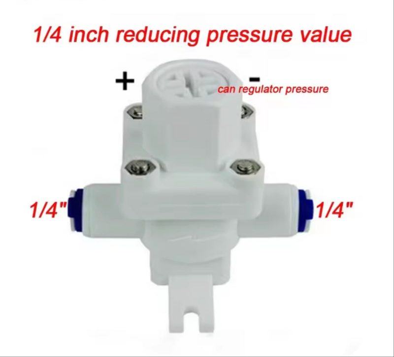 1/4" to 1/4" Push Ro Fitting Adjustable Pressure Valve
