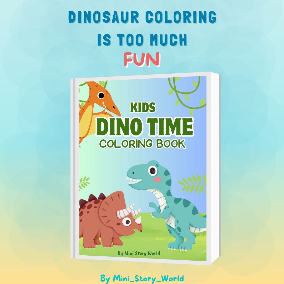 Kids Coloring Book – Dino Time | Fun Dinosaur Printables for Ages 3–7