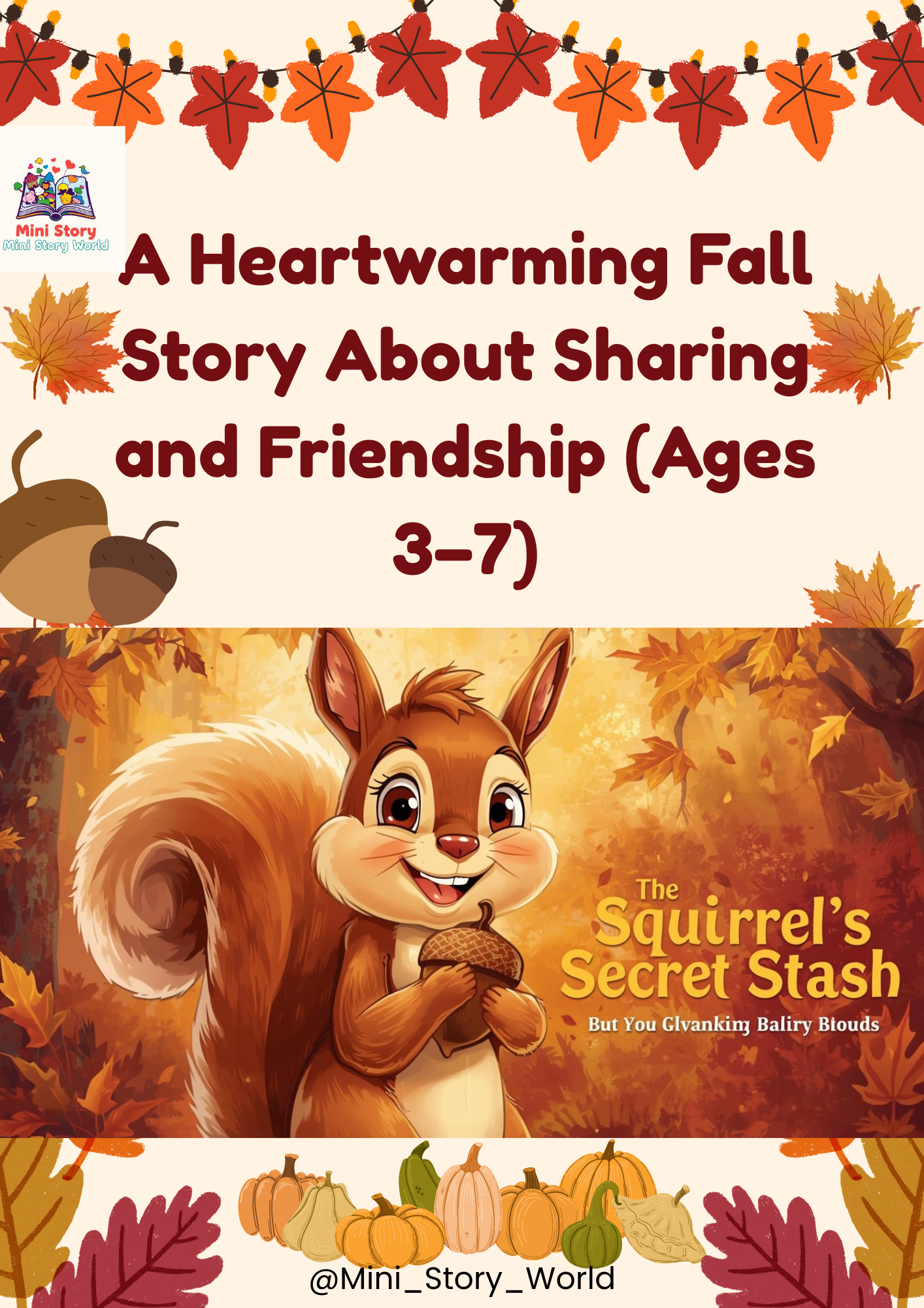 The Squirrel’s Secret Stash | Printable Kids Story Book (Ages 3–7)